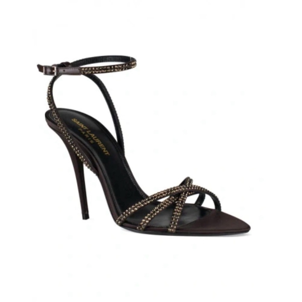 Saint Laurent Brown Strappy Heels